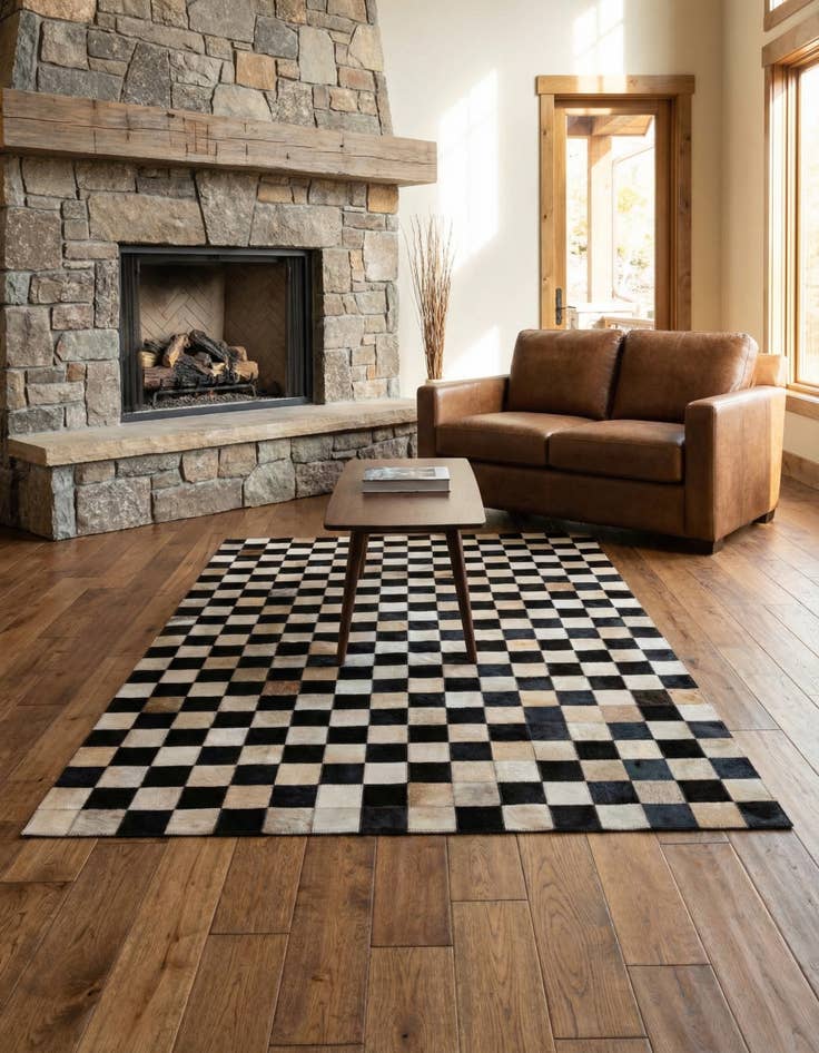 Detail image of 3' 11 x 5' 11 Cowhide Stocks Rug