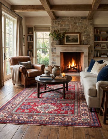 4' 11 x 6' 10 Hand Knotted Kazak Rug