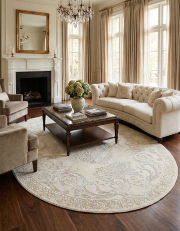 Ivory Finsbury Oval Rug