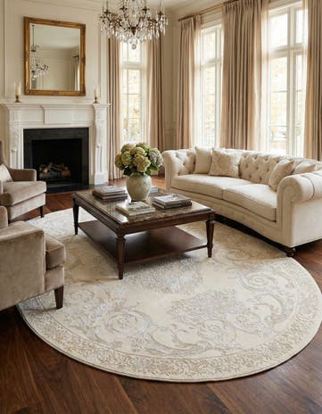 Ivory Finsbury Oval Rug