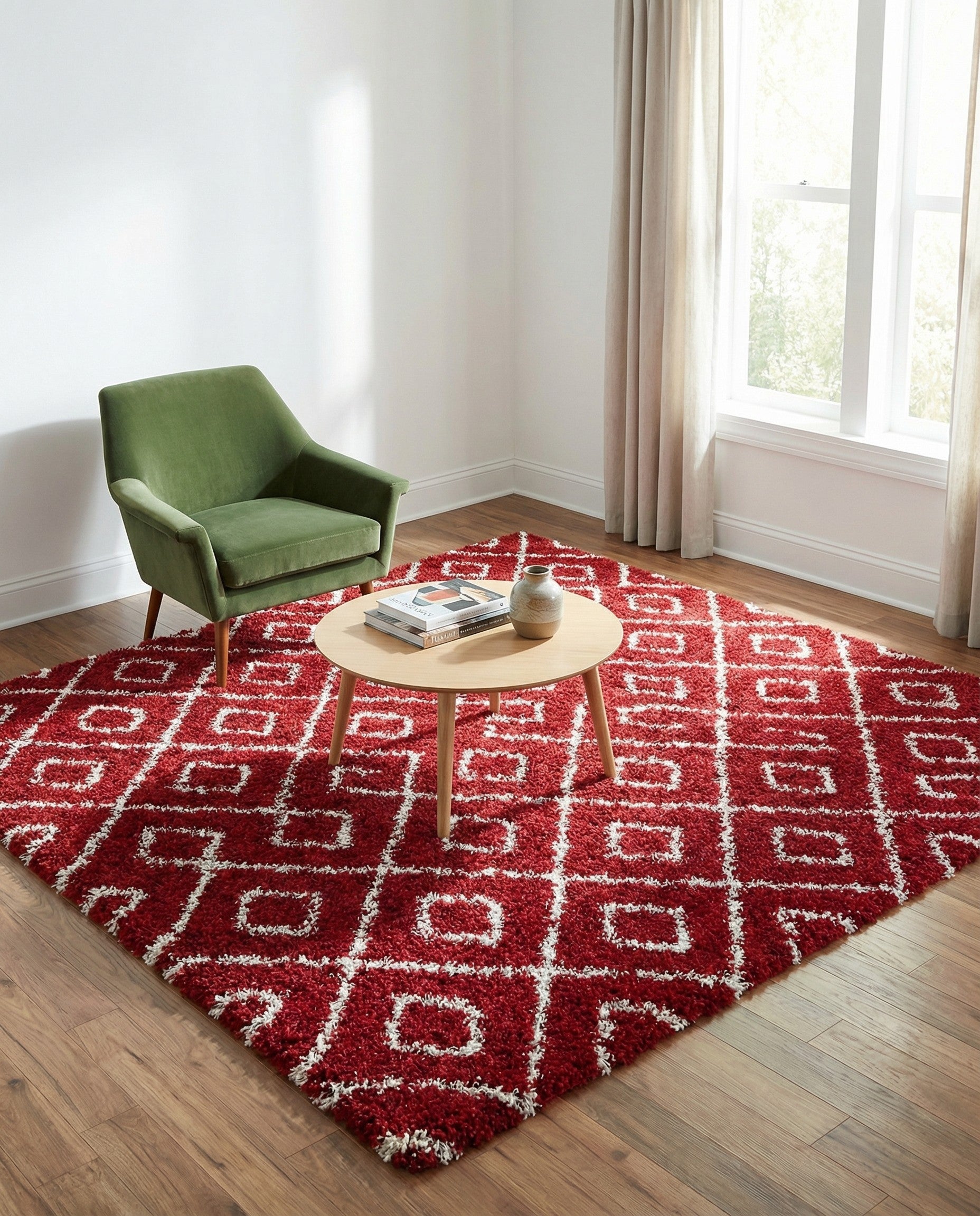 Primary image 6' x 6' Trellis Shag Square Rug