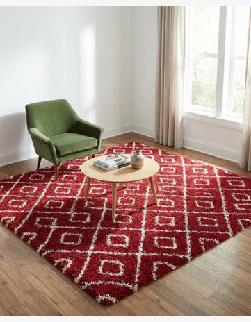 6' x 6' Lattice Shag Square Rug