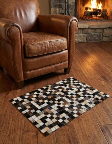 2' x 3' Cowhide Leather Rug