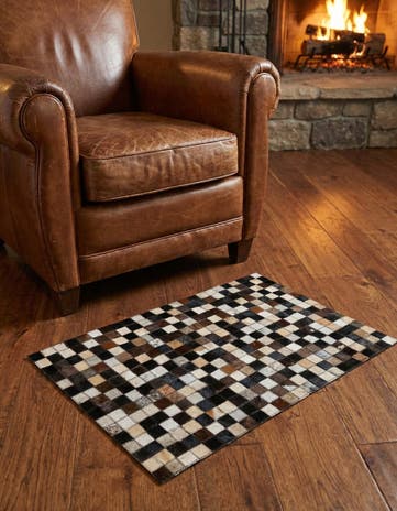 2' x 3' Cowhide Leather Rug