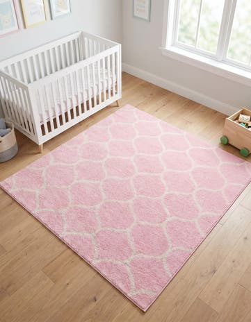 6' x 6' Lattice Frieze Square Rug