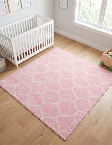 6' x 6' Lattice Frieze Square Rug