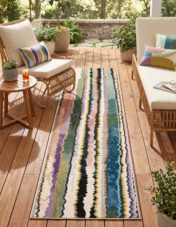 Easy-Clean Modern Indoor / Outdoor Runner Rug