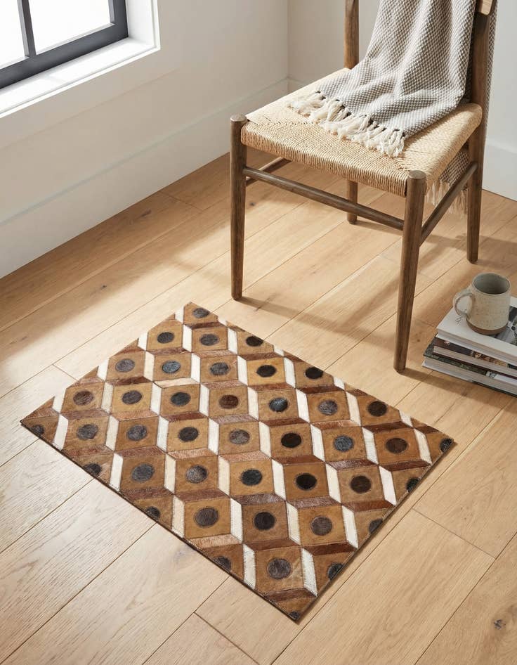 Detail image of 2' x 3' Cowhide Leather Rug