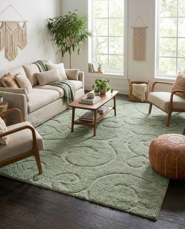 275cm x 370cm Floral Shag Teppich