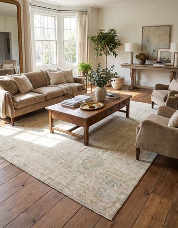 10' 1 x 13' 10 Hand Knotted Oushak Wool Rug