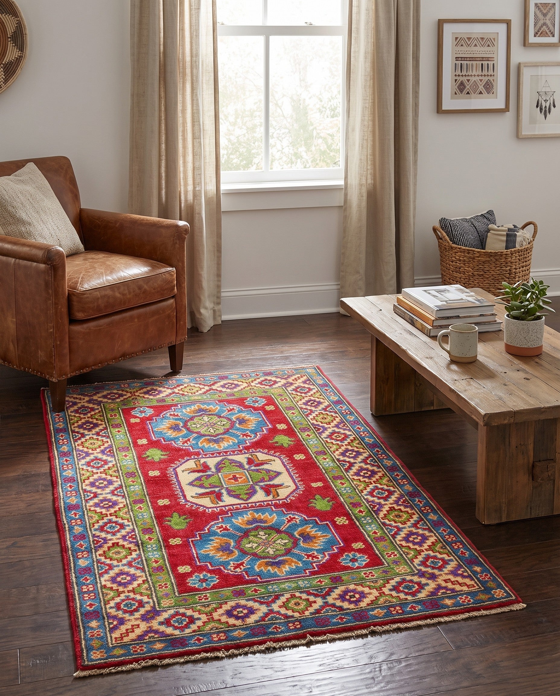 2' 8 x 4' 1 Hand Knotted Kazak Rug