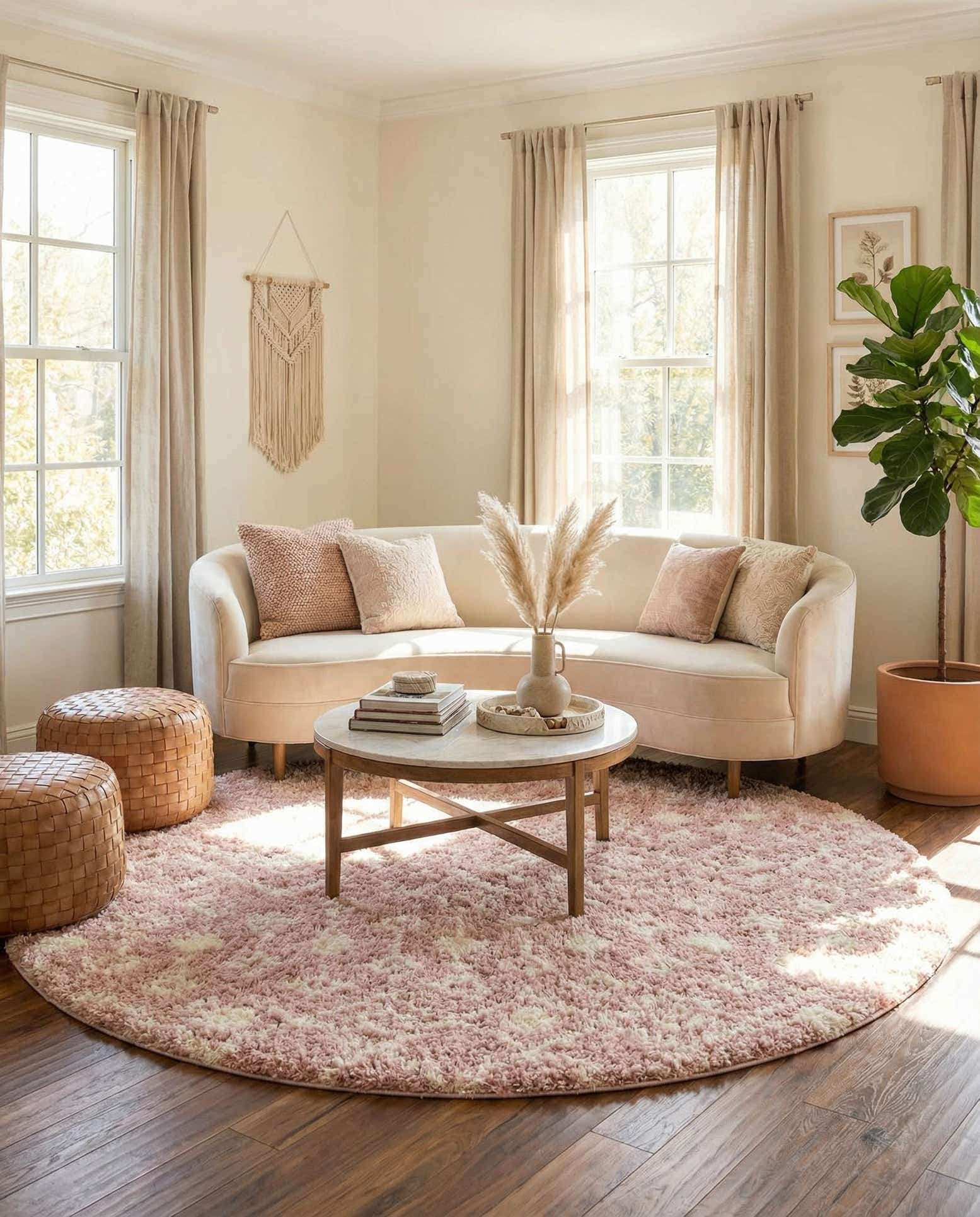 10' x 10' Moroccan Trellis Shag Round Rug