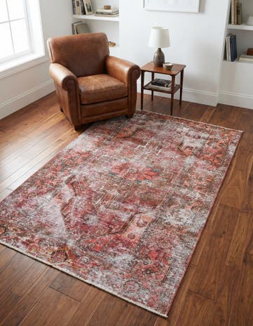 4' 4 x 6' 1 Hand Knotted Ultra Vintage Persian Wool Rug