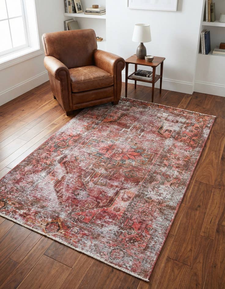 Detail image of 4' 4 x 6' 1 Hand Knotted Ultra Vintage Persian Wool Rug