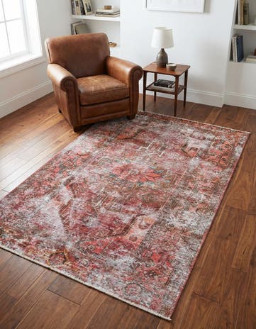 4' 4 x 6' 1 Hand Knotted Ultra Vintage Persian Wool Rug
