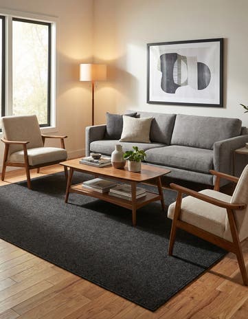 Charcoal Everyday Solid Rug