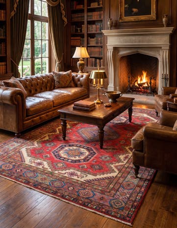 6' 1 x 8' 11 Hand Knotted Kazak Rug
