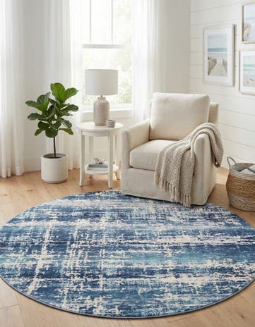 Blue Malibu Round Rug