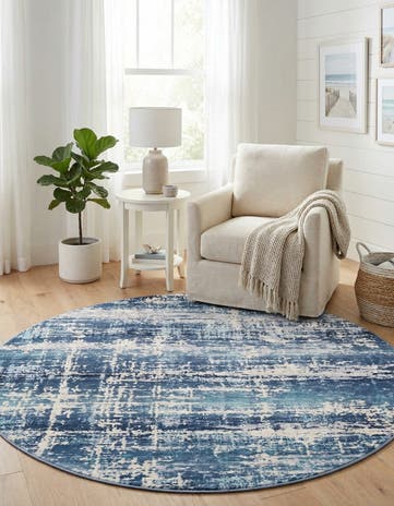 Blue Malibu Round Rug