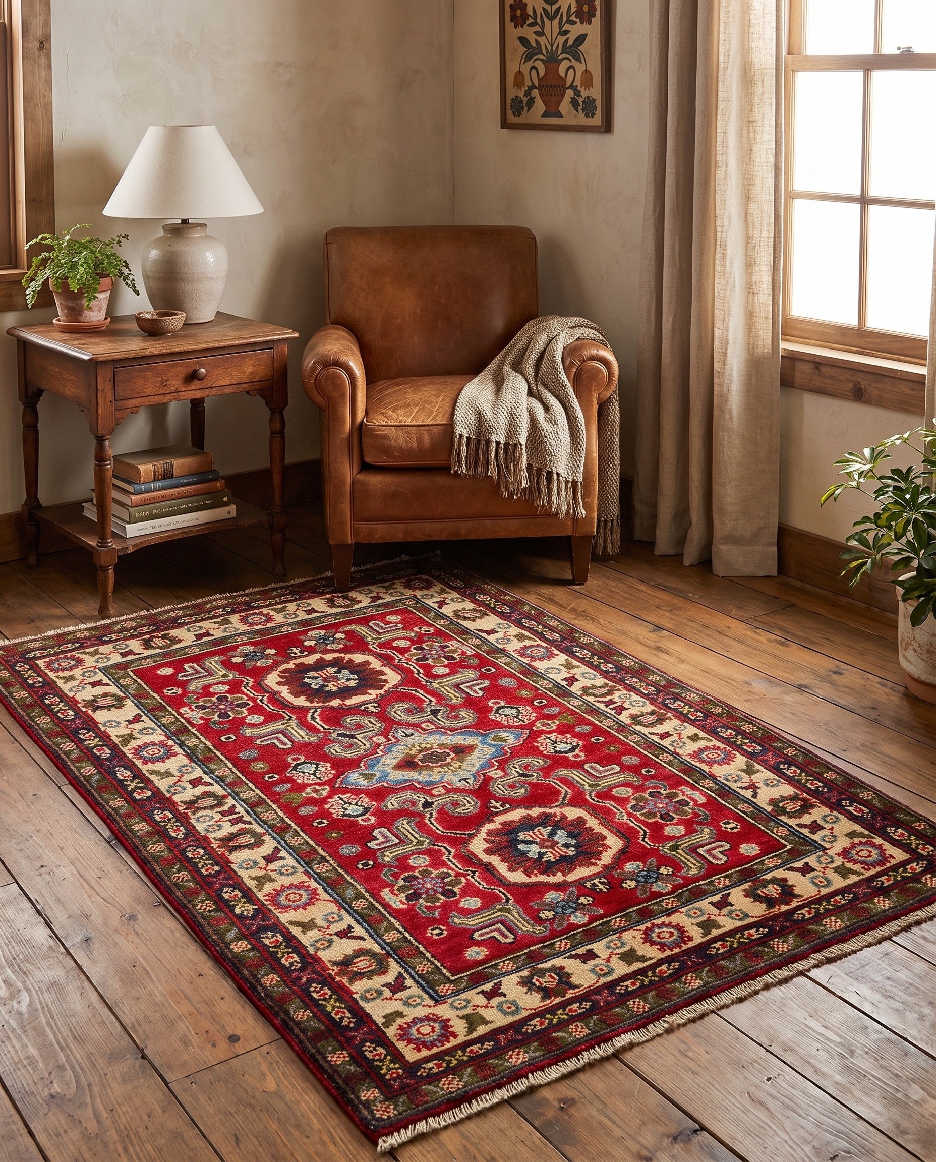 2' 9 x 4' Hand Knotted Kazak Rug