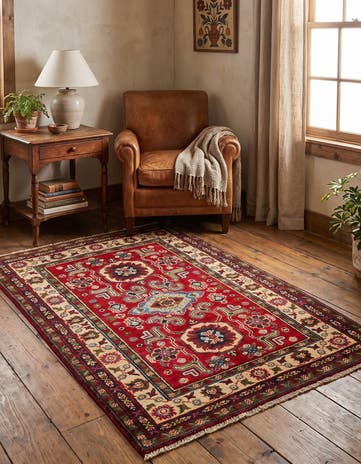 2' 9 x 4' Hand Knotted Kazak Rug