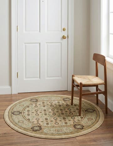 Cream Mamluk Round Rug