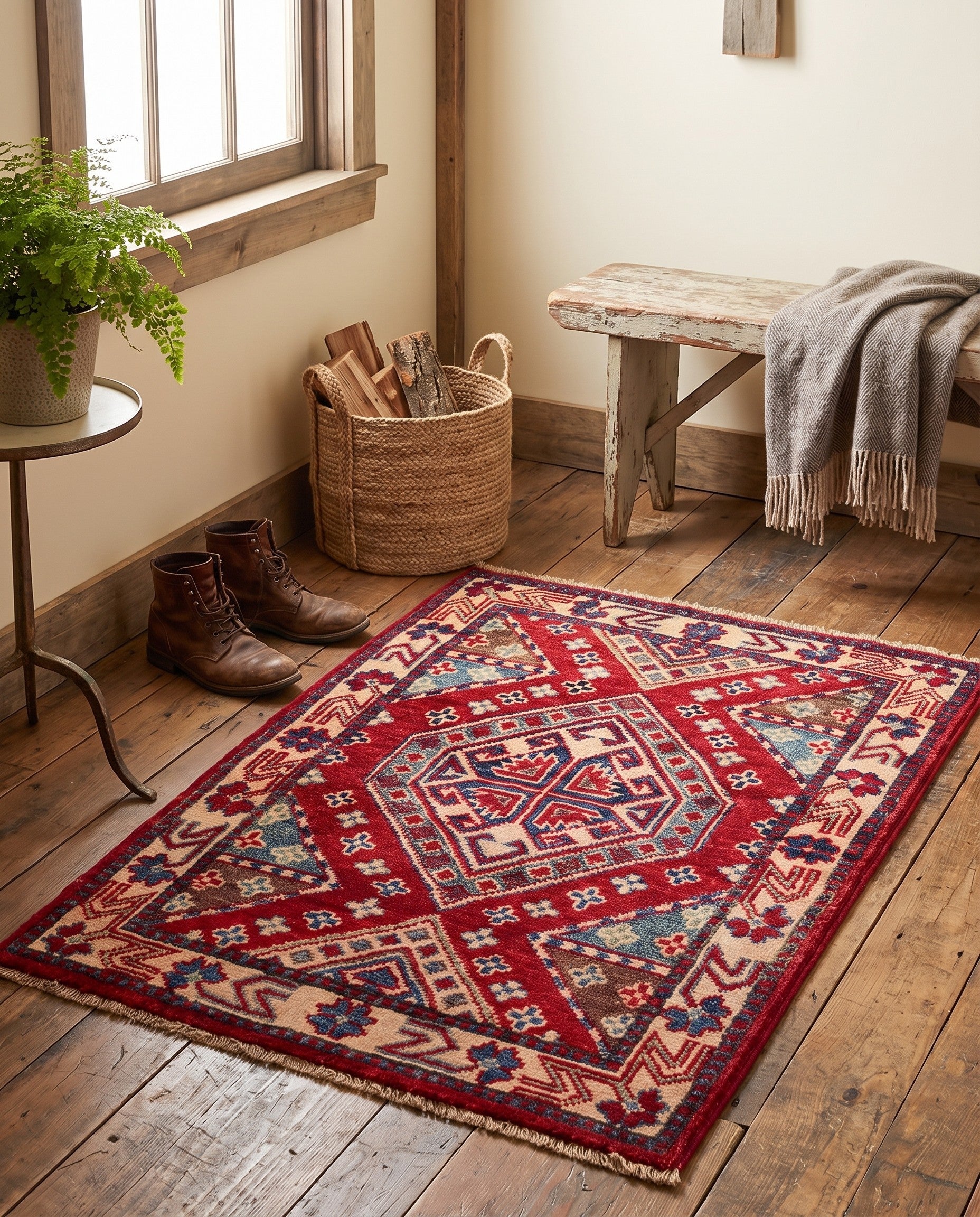 2' x 2' 8 Hand Knotted Kazak Rug