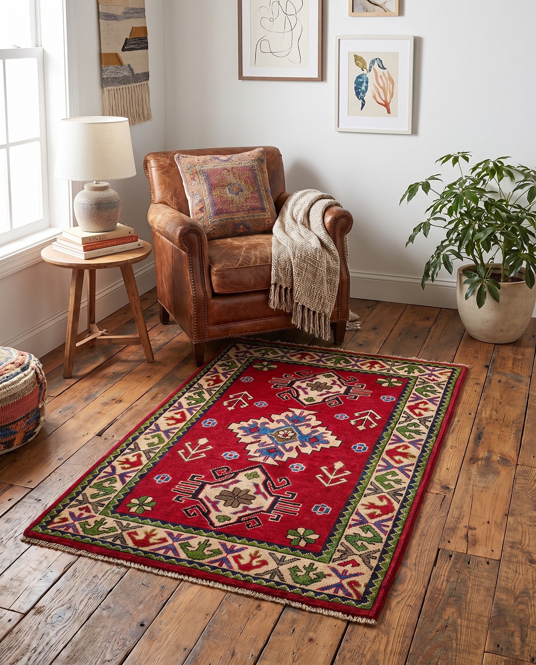 2' 9 x 4' 1 Hand Knotted Kazak Rug