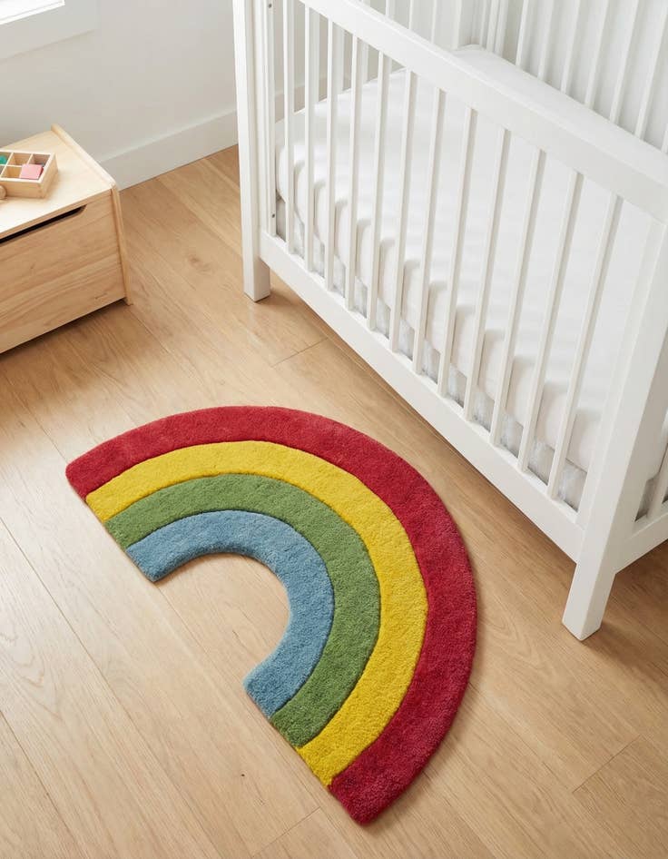 Detail image of 1' 4 x 2' 4 Happy Rugs Rainbow Wool Freeform