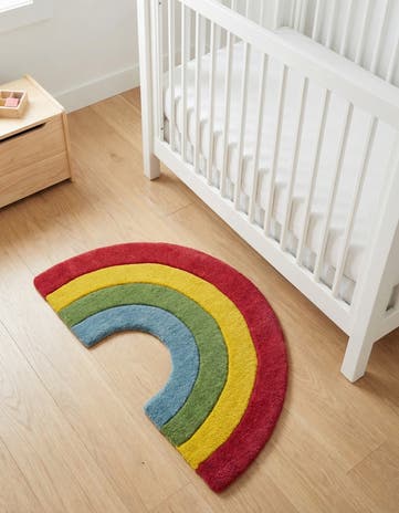 1' 4 x 2' 4 Happy Rugs Rainbow Wool Freeform