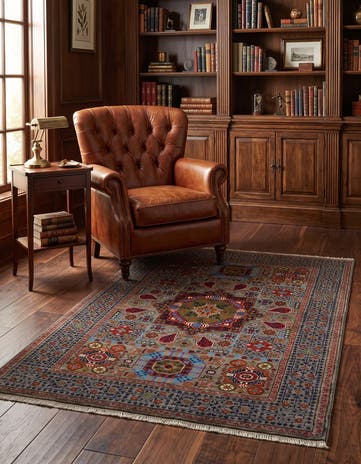 3' 5 x 5' Hand Knotted Mamluk Ziegler Rug