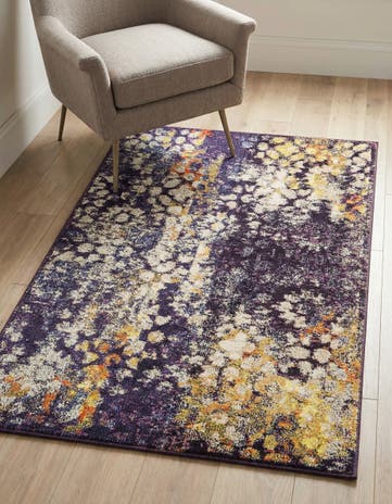 Navy Blue Washable Carnevale Rug