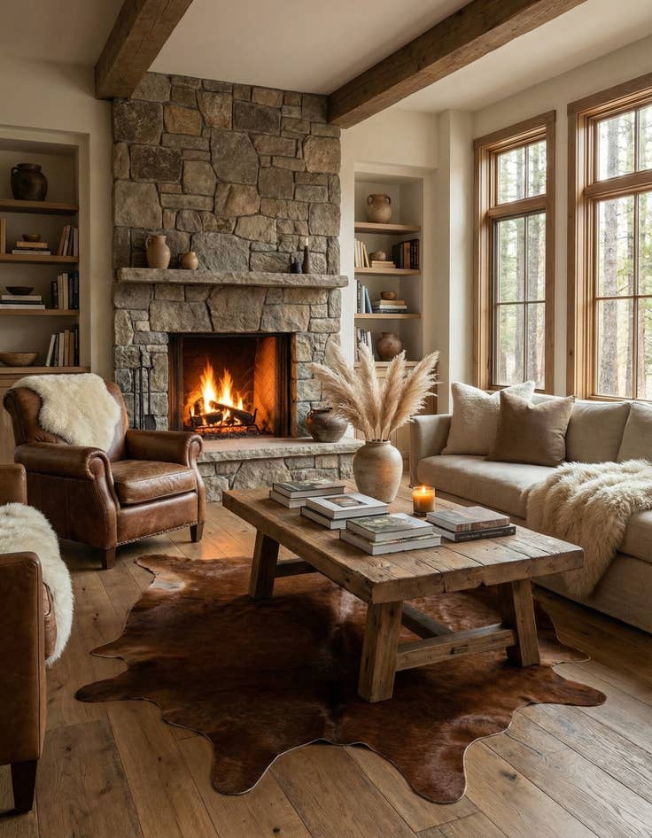 Detail image of 6' 1 x 6' 5 Cowhide Leather Square Rug