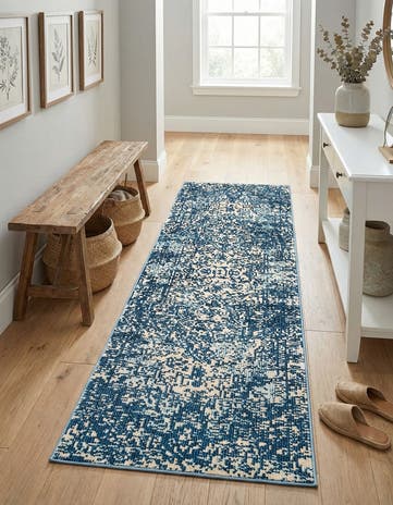 Navy Blue Amulet Runner Rug