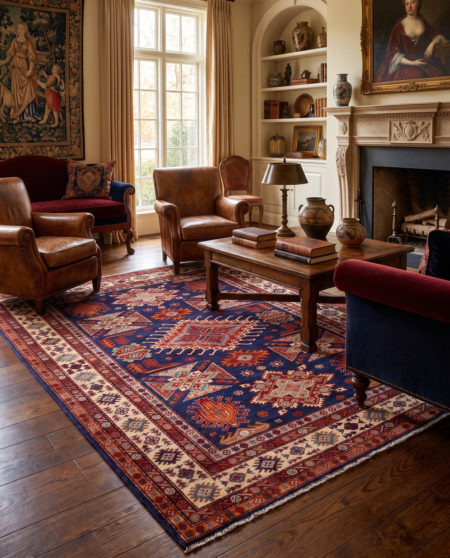 4' 10 x 6' 6 Hand Knotted Kazak Rug