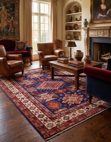 4' 10 x 6' 6 Hand Knotted Kazak Rug