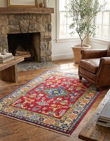 3' 3 x 4' 11 Hand Knotted Kazak Rug