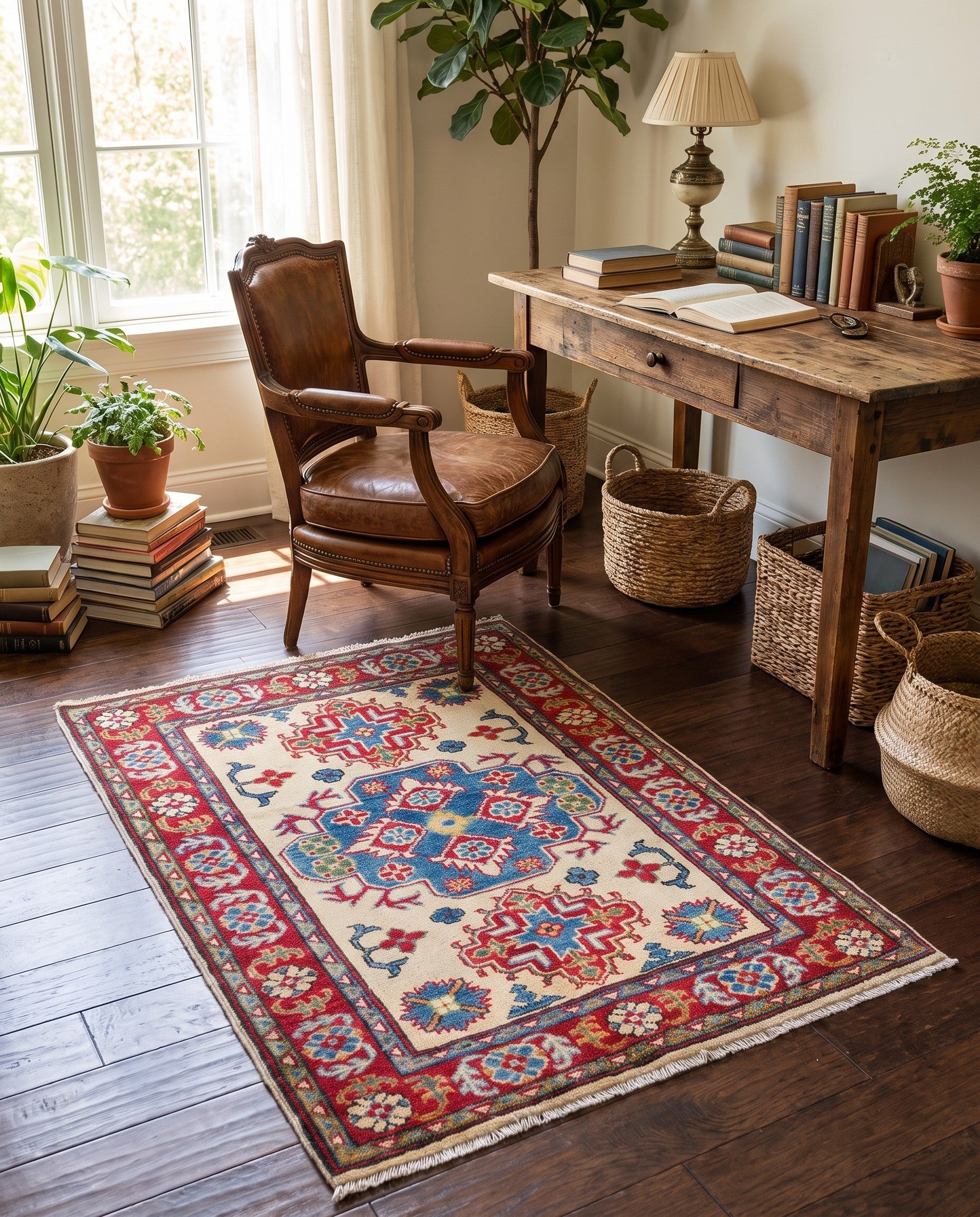 2' 11 x 3' 11 Hand Knotted Kazak Rug