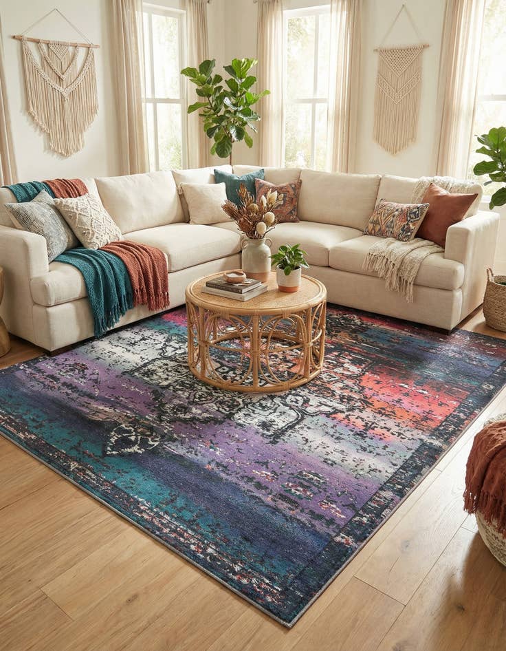 Detail image of 10' 6 x 10' 6  Washable Renaissance Square Rug