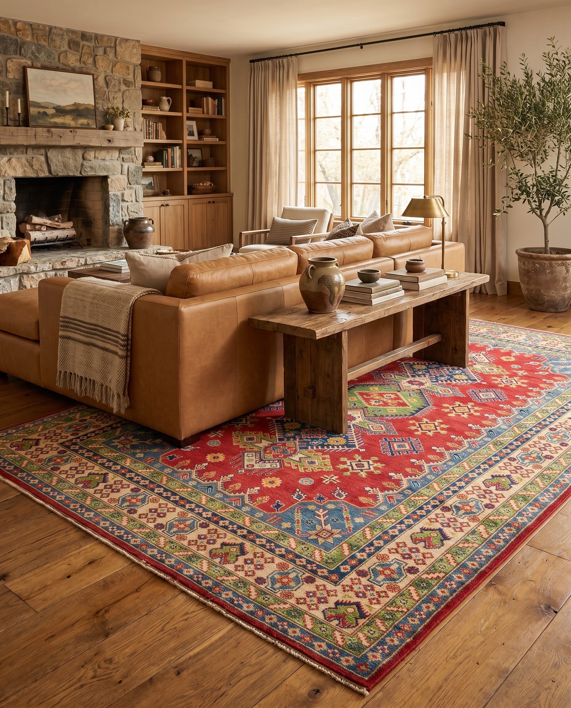 6' 9 x 10' 7 Hand Knotted Kazak Rug