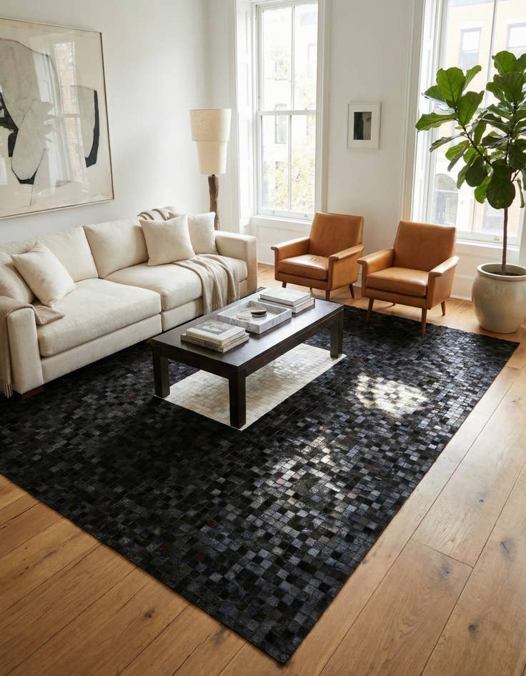 Detail image of 8' 2 x 9' 10 Cowhide Stocks Rug