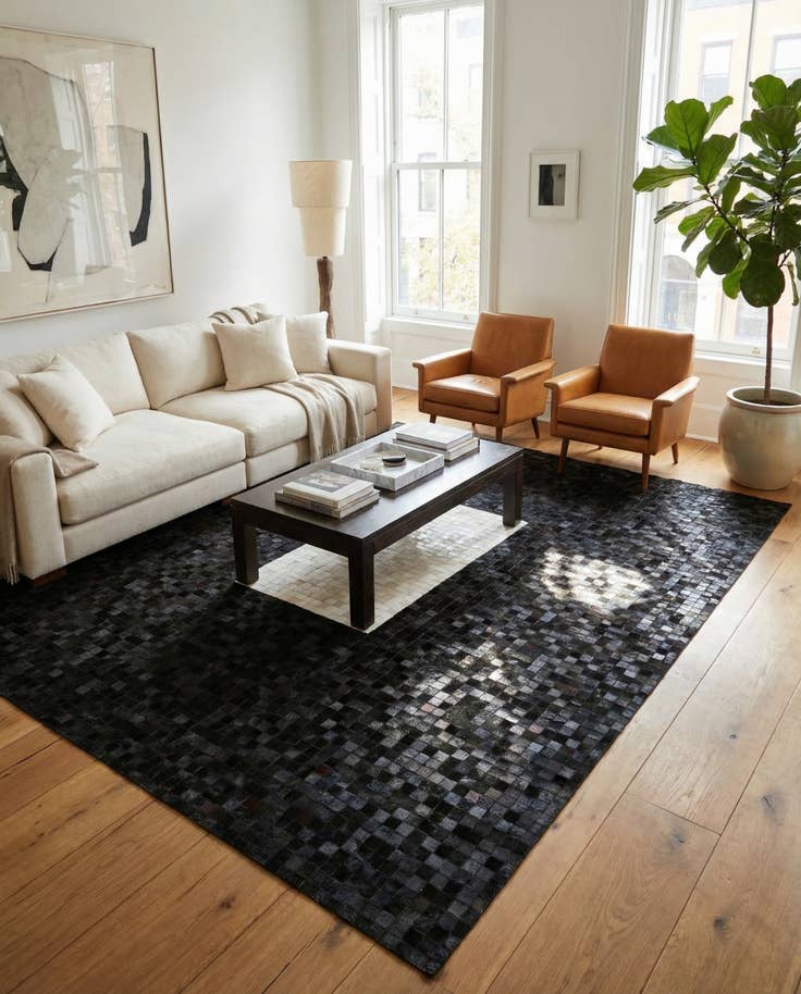 Detail image of 8' 2 x 9' 10 Cowhide Stocks Rug