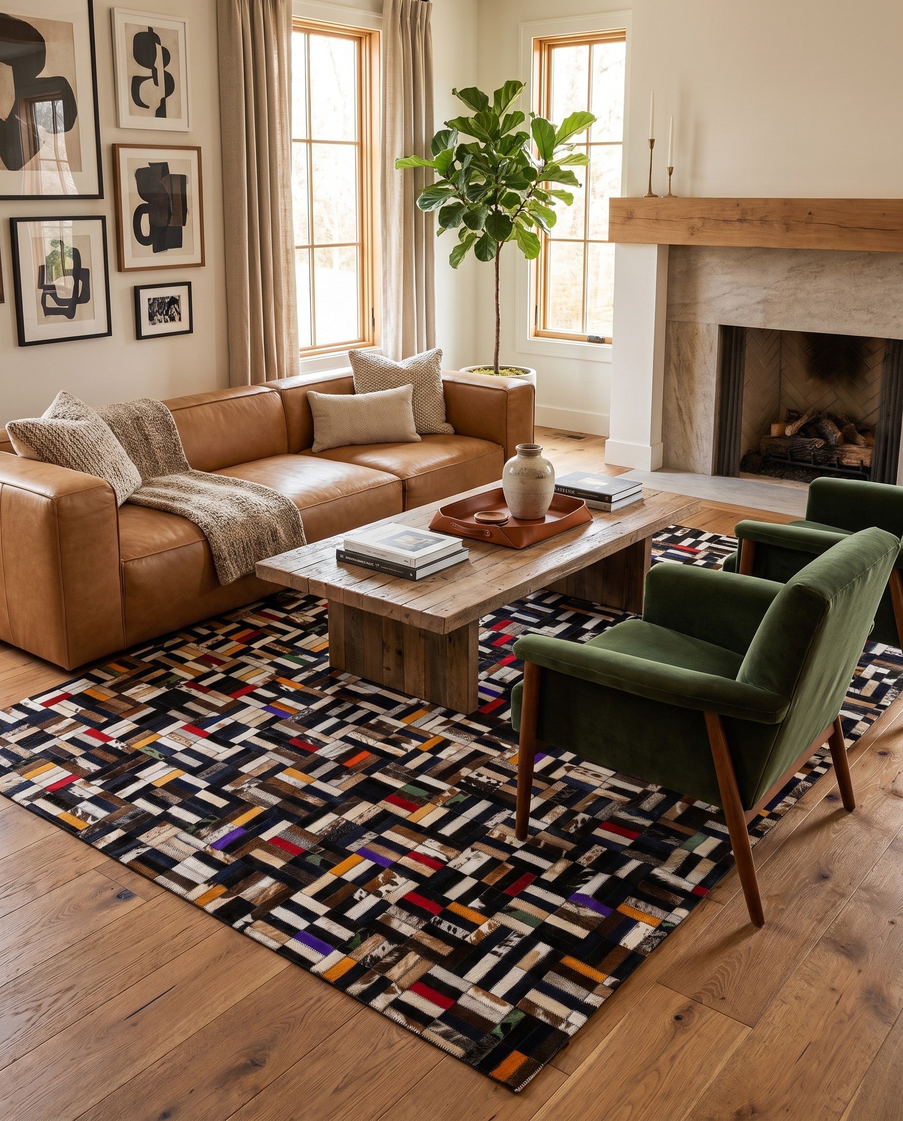 5' x 7' 11 Cowhide - Patchwork Rug