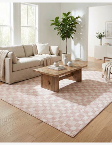 Barely Blush Pink Textura Designer Rug