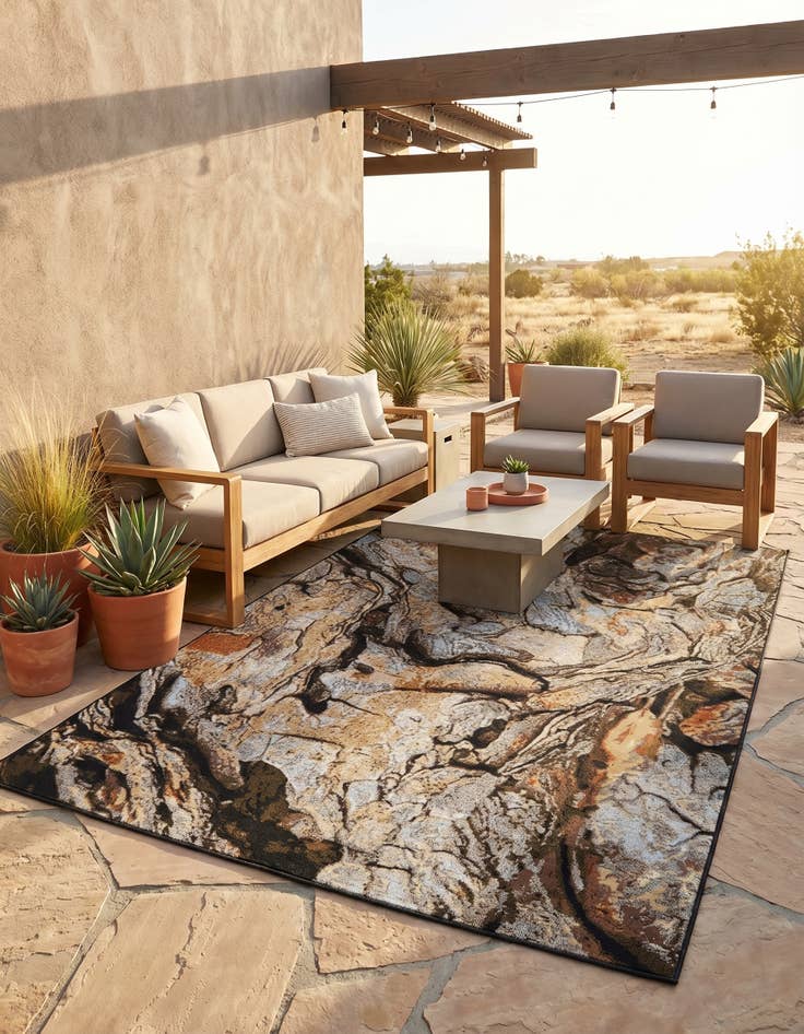 Detail image of 5' x 8' Easy-Clean Modern Indoor / Outdoor Rug