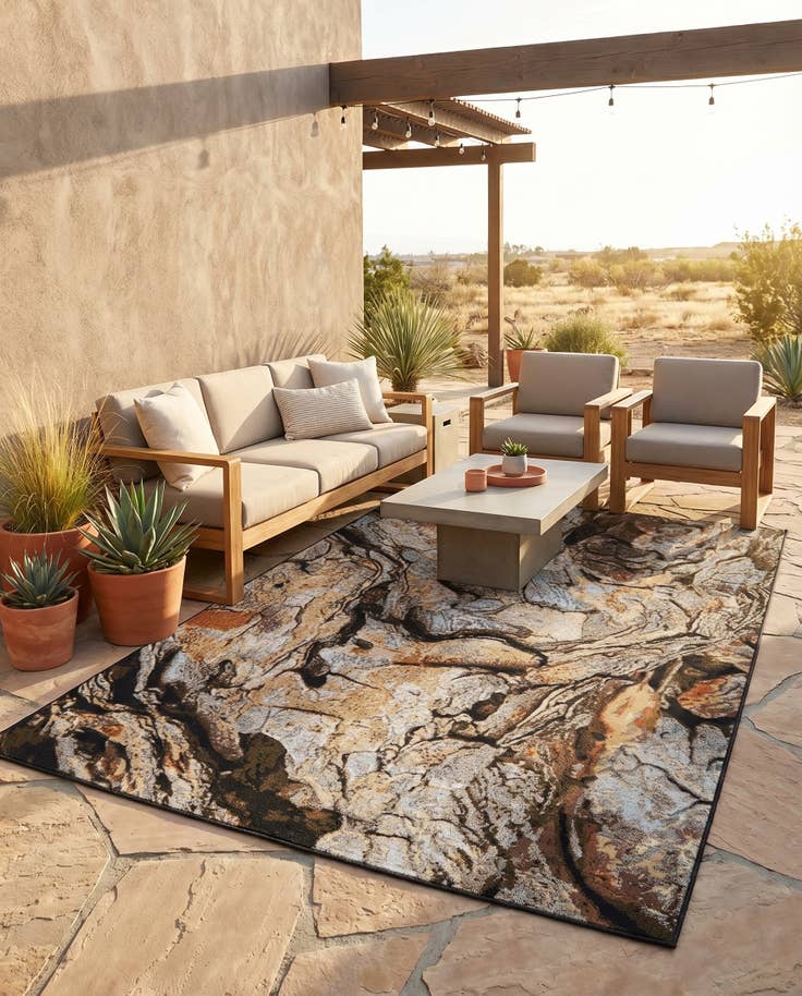Detail image of 5' x 8' Easy-Clean Modern Indoor / Outdoor Rug