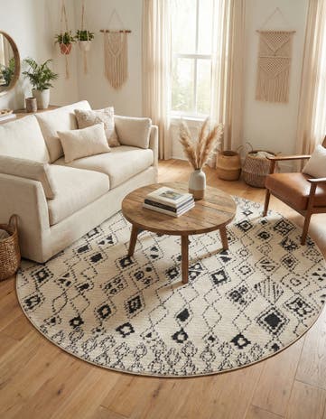Ivory Morocco Round Rug