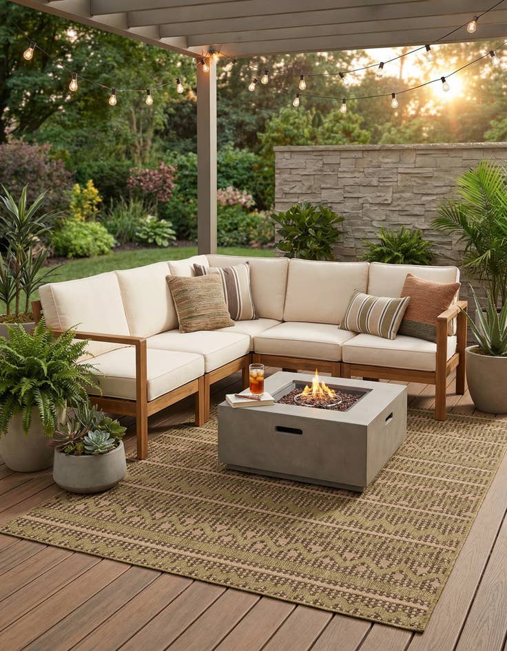 Detail image of 5' x 8' Washable Modern Indoor / Outdoor Rug