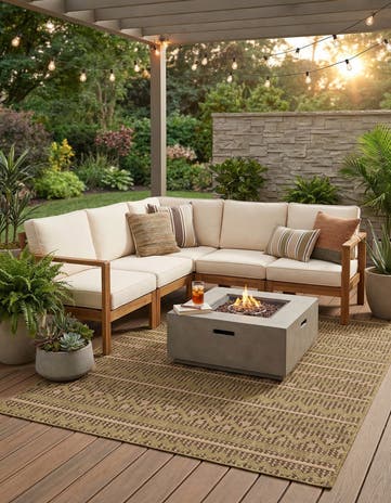 5' x 8' Easy-Clean Modern Indoor / Outdoor Rug