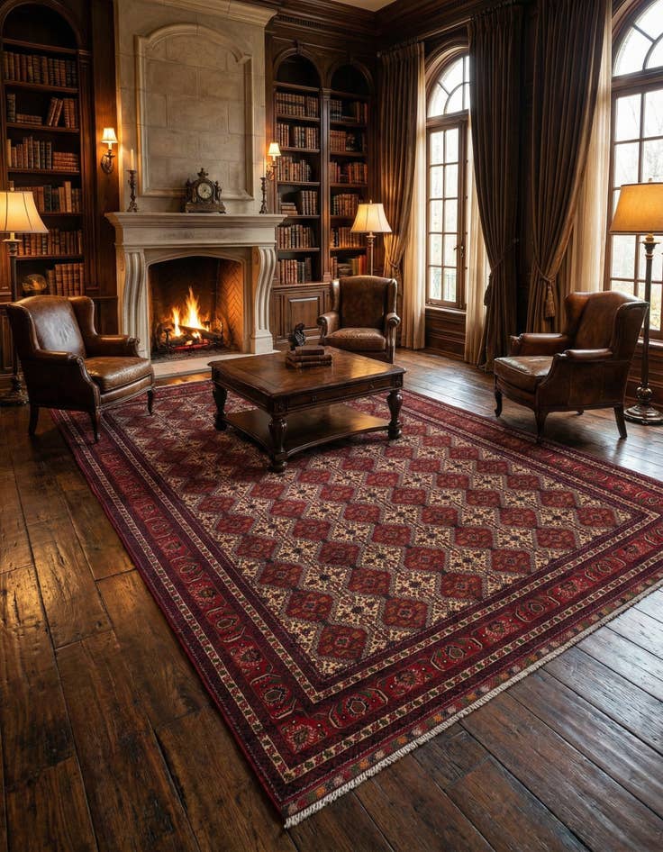 Detail image of 9' 10 x 16' 1 Hand Knotted Afghan Ersari Wool Rug